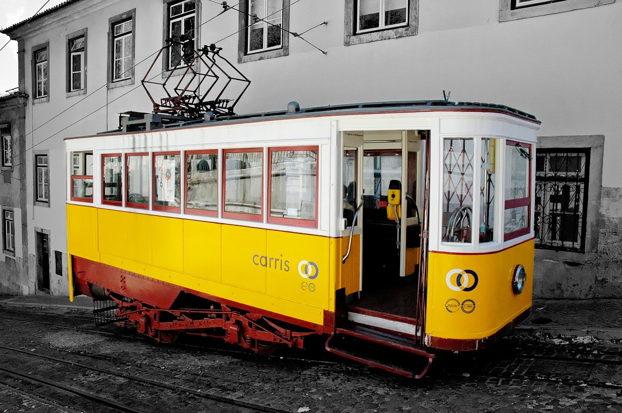 lisbon train nostalgic free photo