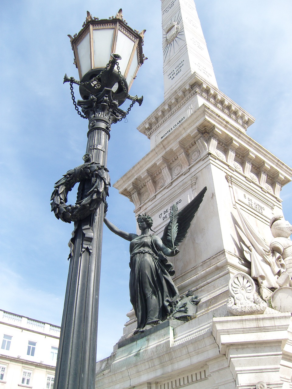 lisbon obelisk praça dos restauradores free photo