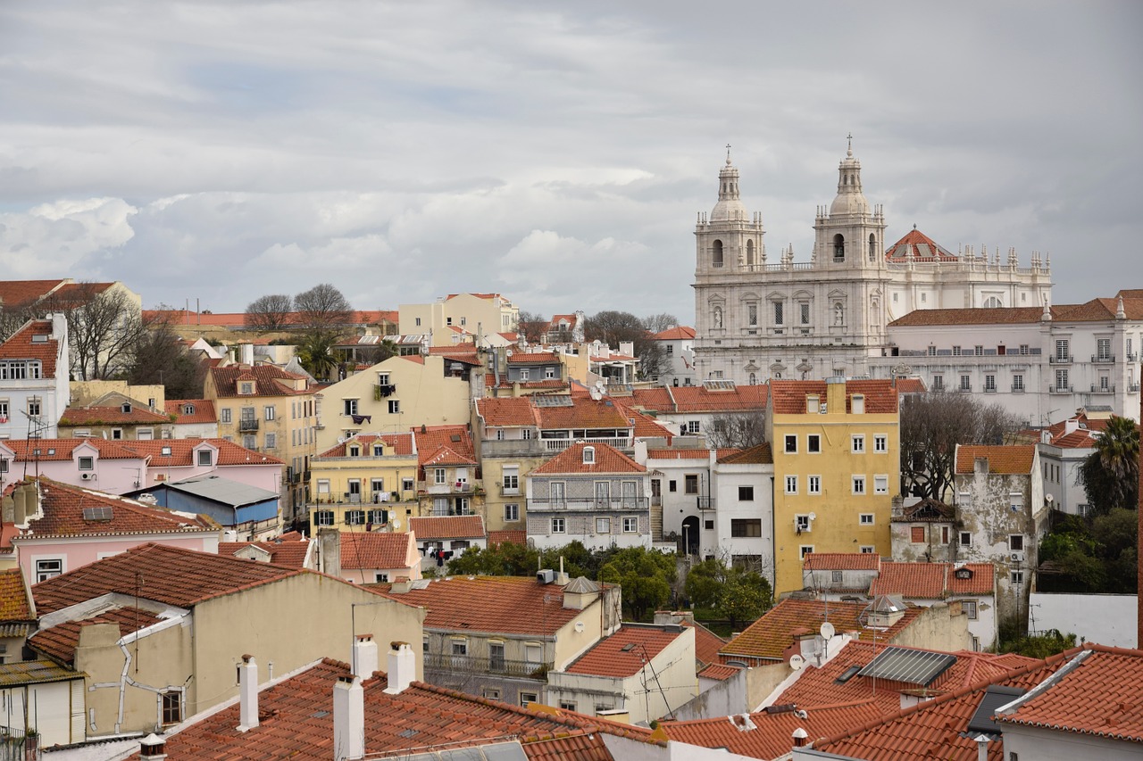 lisbon skyline easter monday free photo