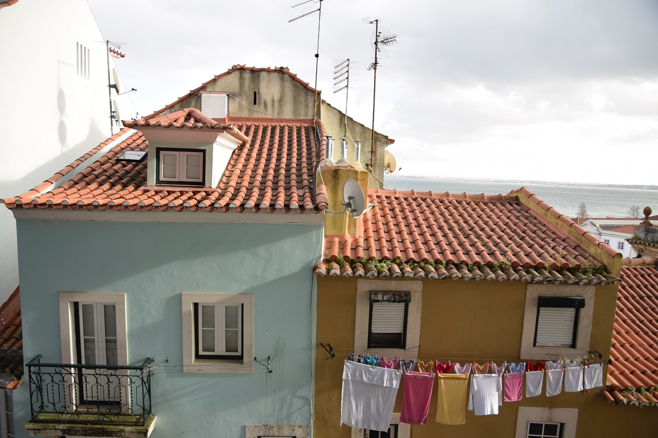 lisbon colors houses free photo