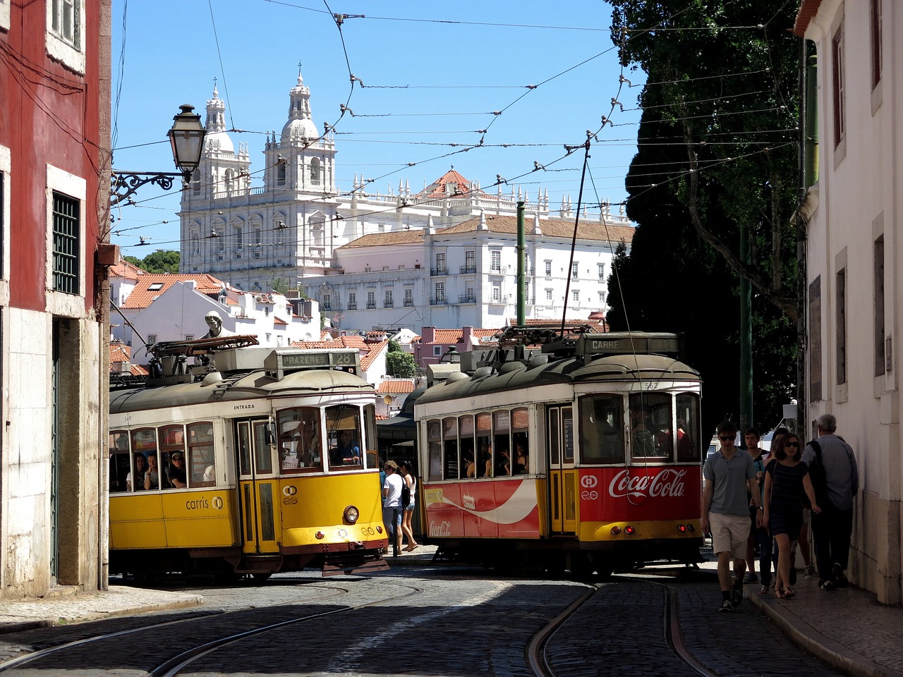 lisbon old town tram free photo