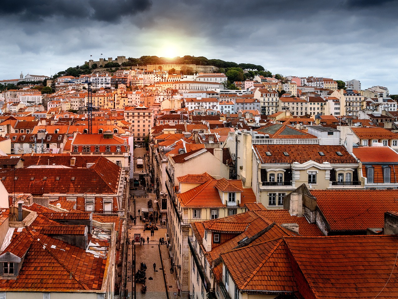 lisbon retouch sunset free photo