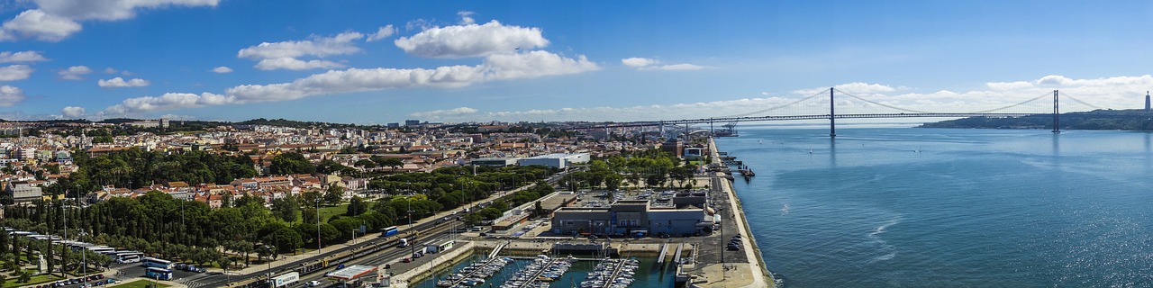 lisbon panorama bridge free photo