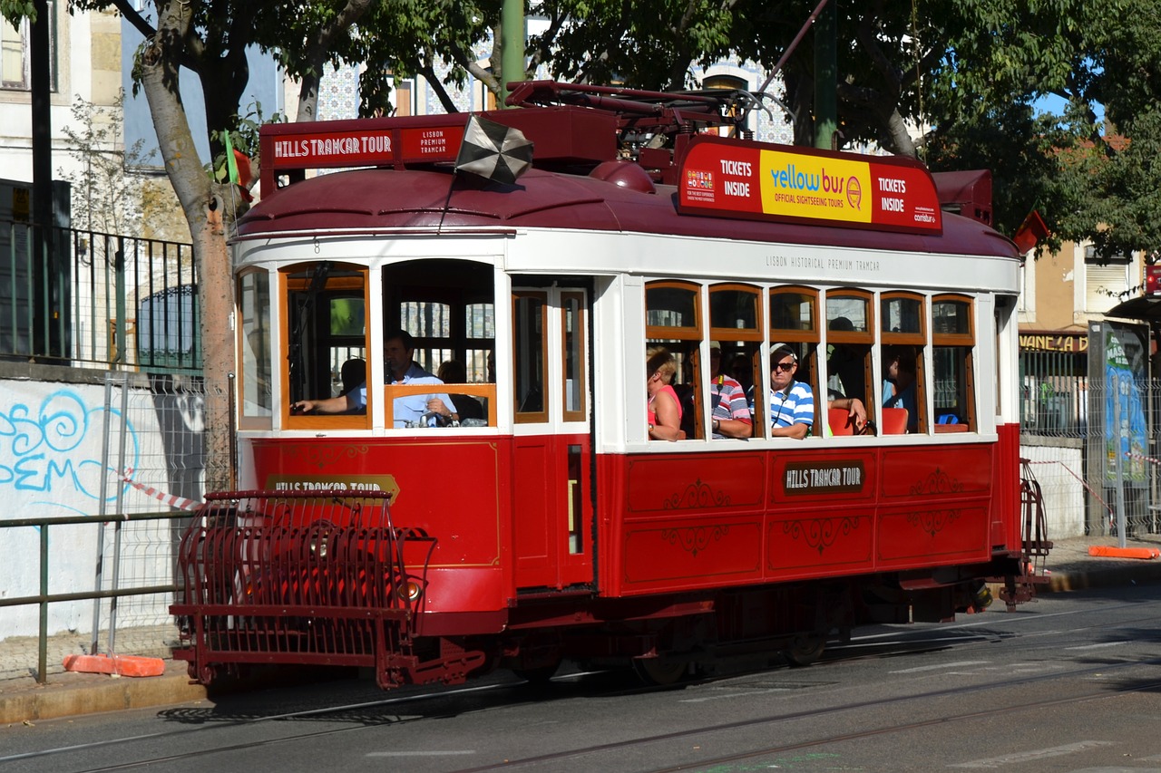 lisbon tram portugal free photo