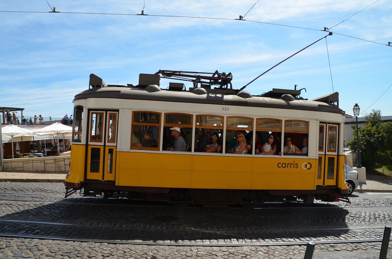 lisbon tram portugal free photo