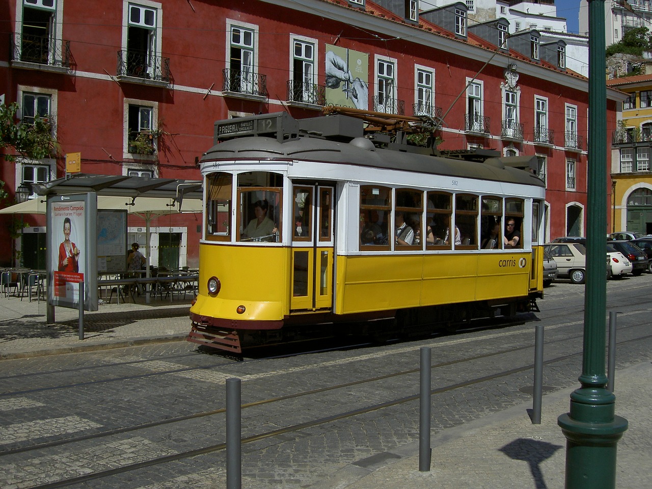 lisbon trolley bus portugal free photo