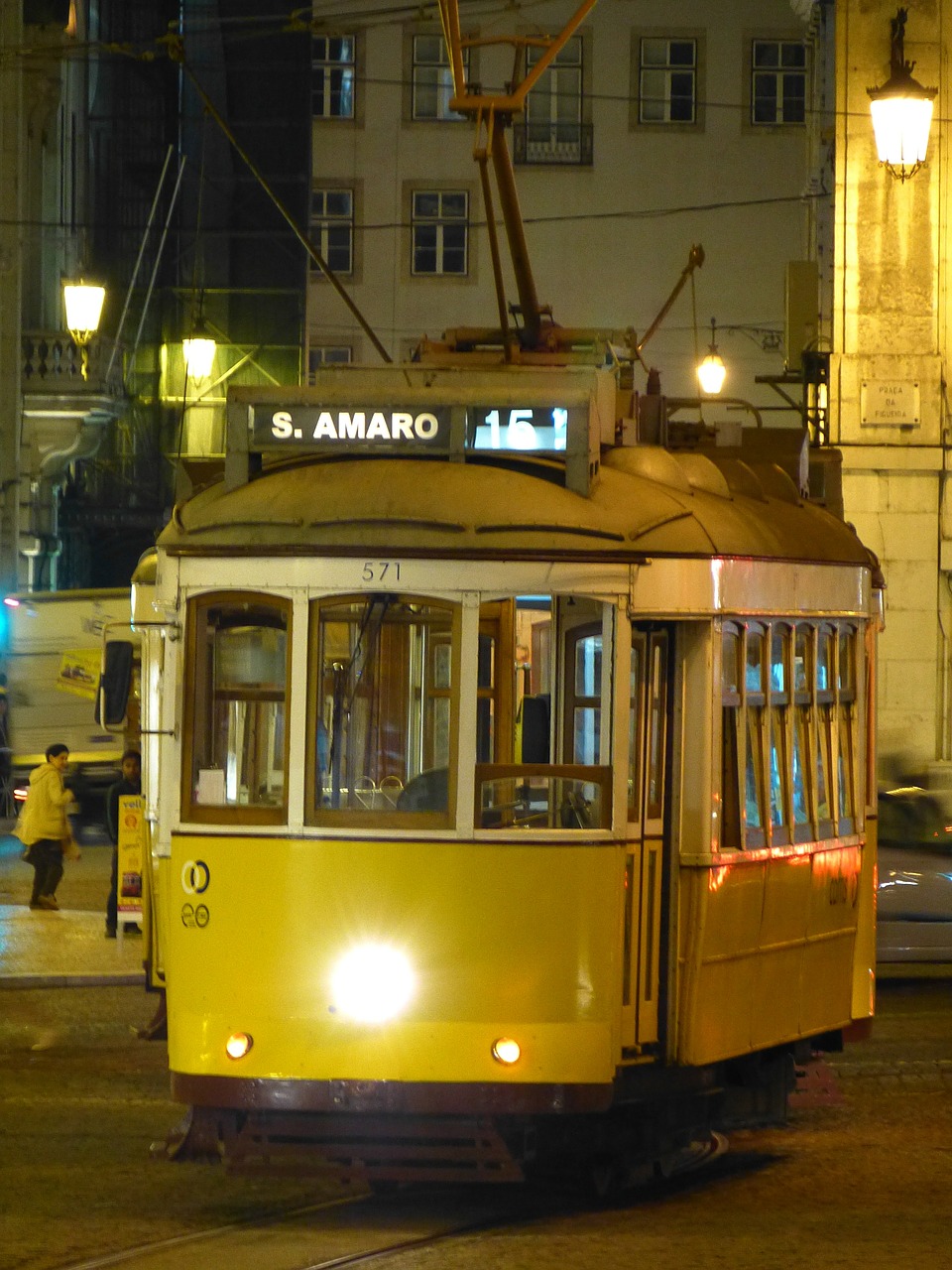 lisbon tram drive free photo