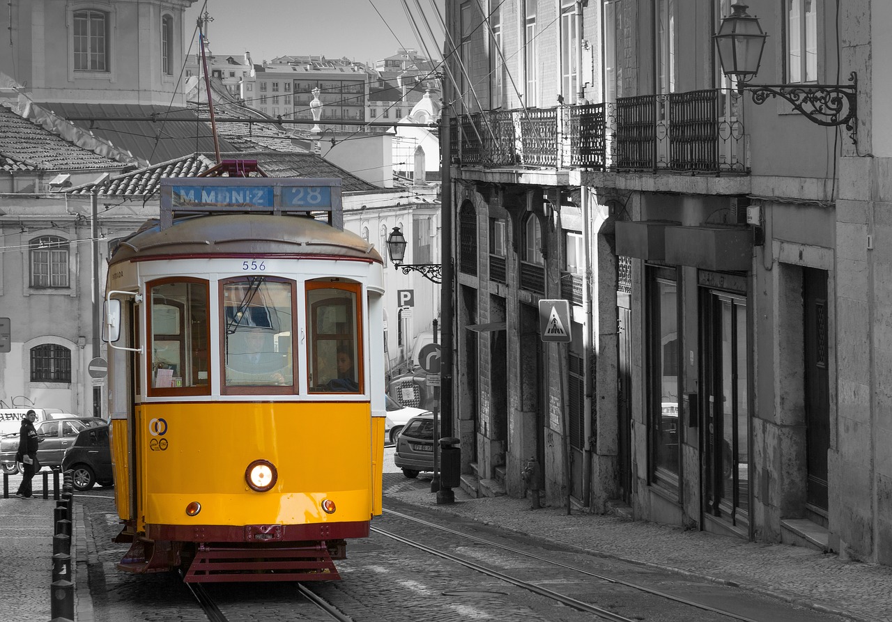 lisbon tram historically free photo