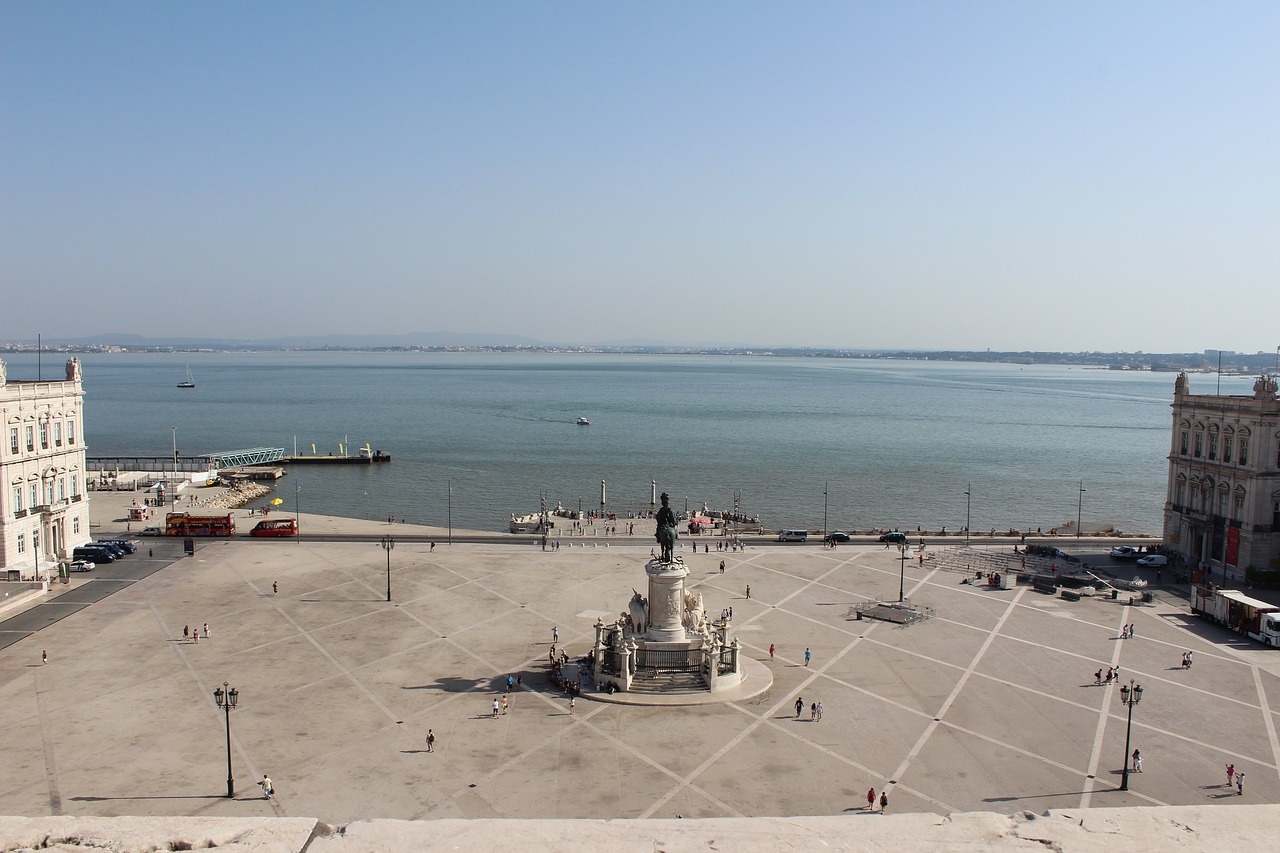 lisbon square trade portugal free photo