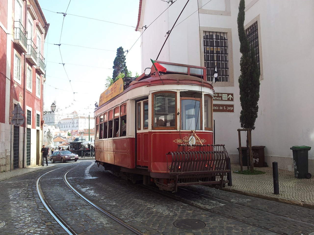 lisbon alfama tram free photo