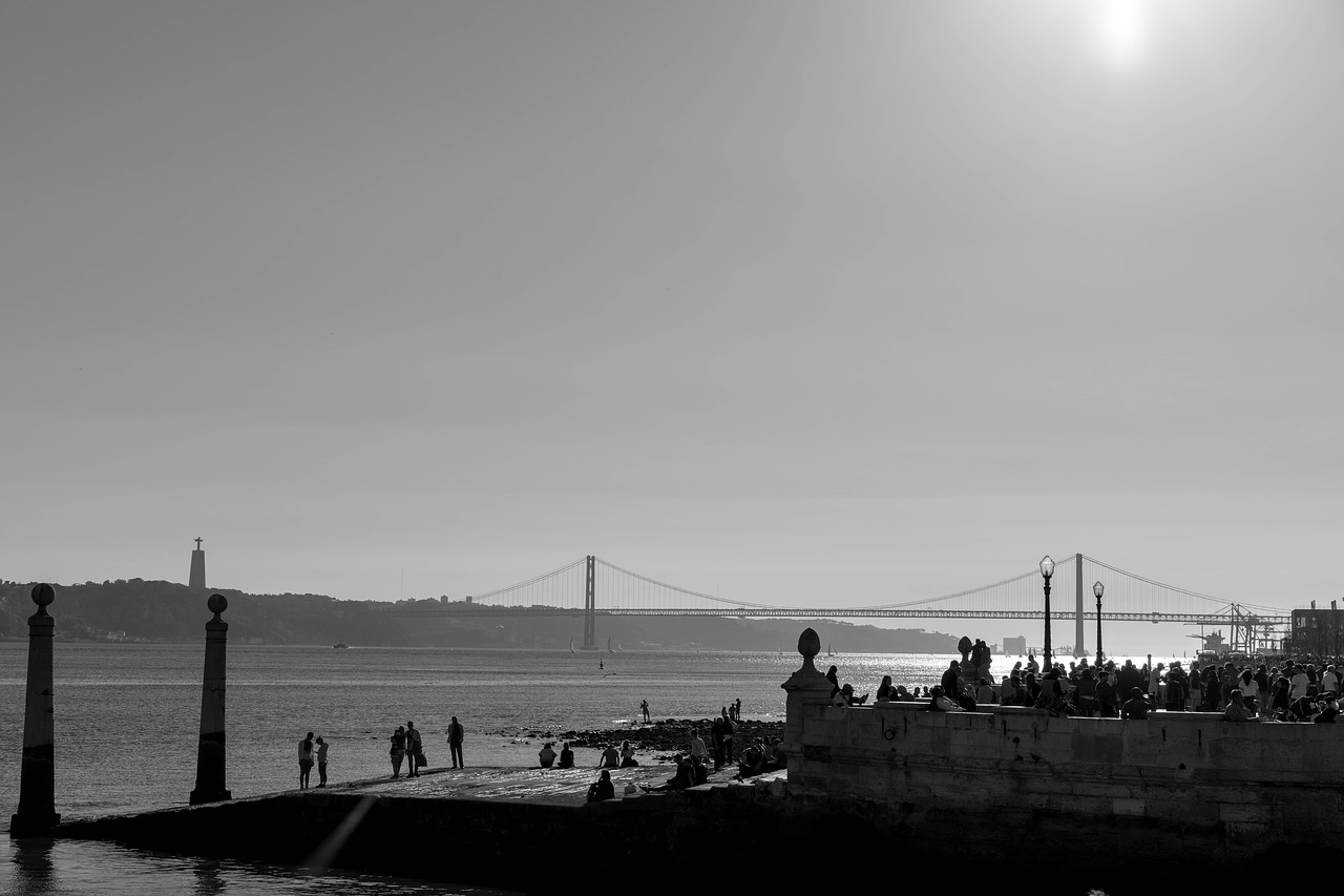 lisbon  bridge  sunset free photo