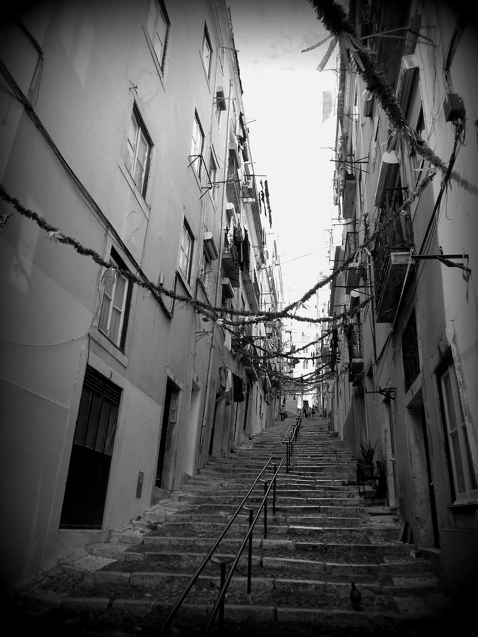 lisbon city stairs free photo