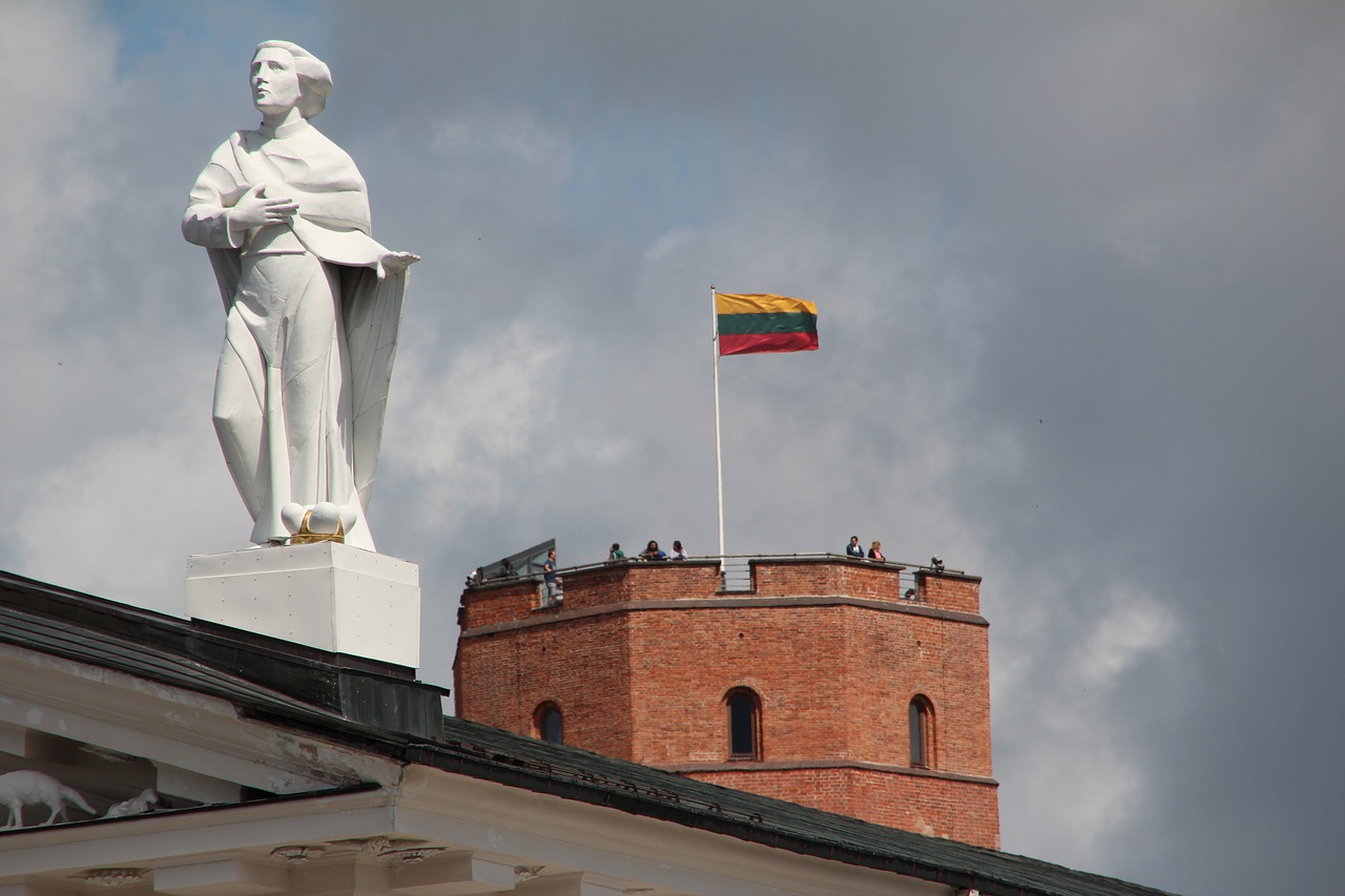 lithuania vilnius flag free photo