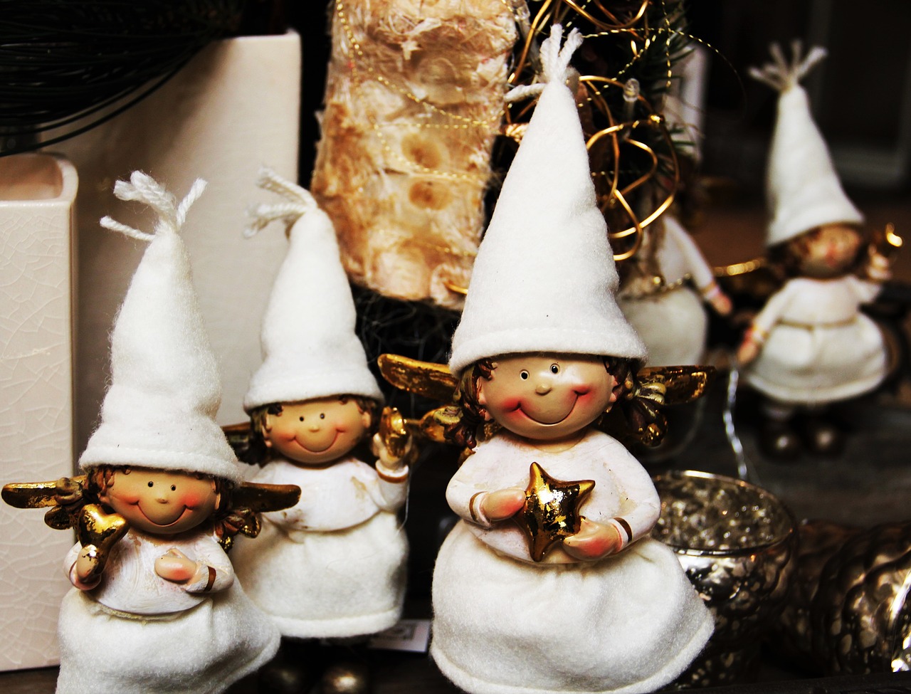 little christmas angel figures christmas time free photo