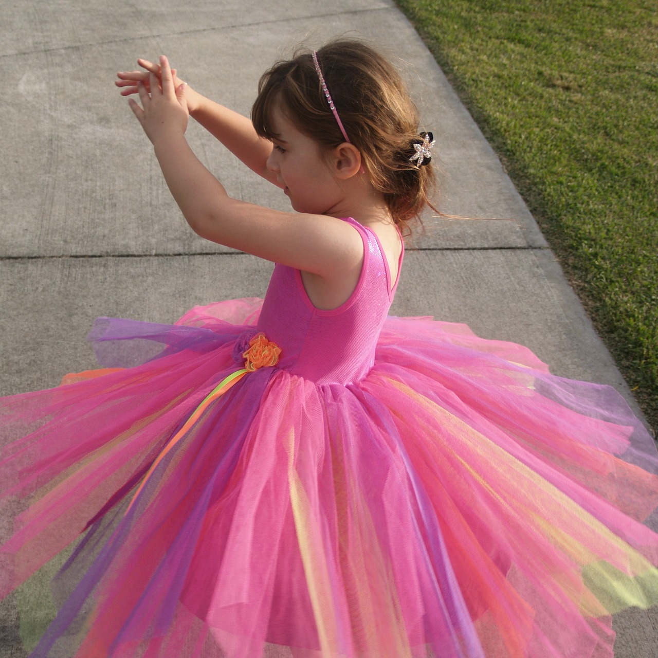 little girl twirling dancing free photo