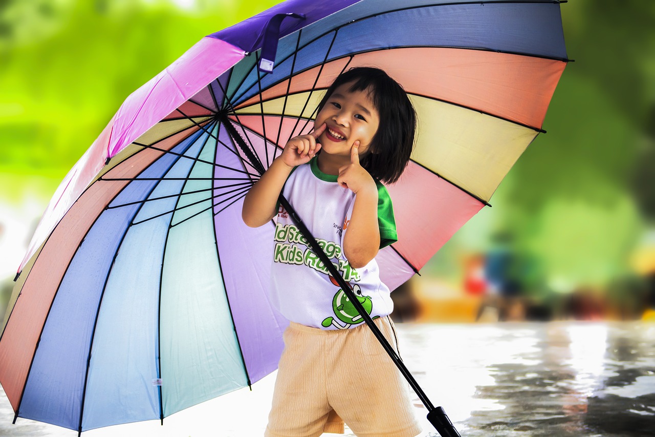 little girl umbrella little girl with umbrella free photo