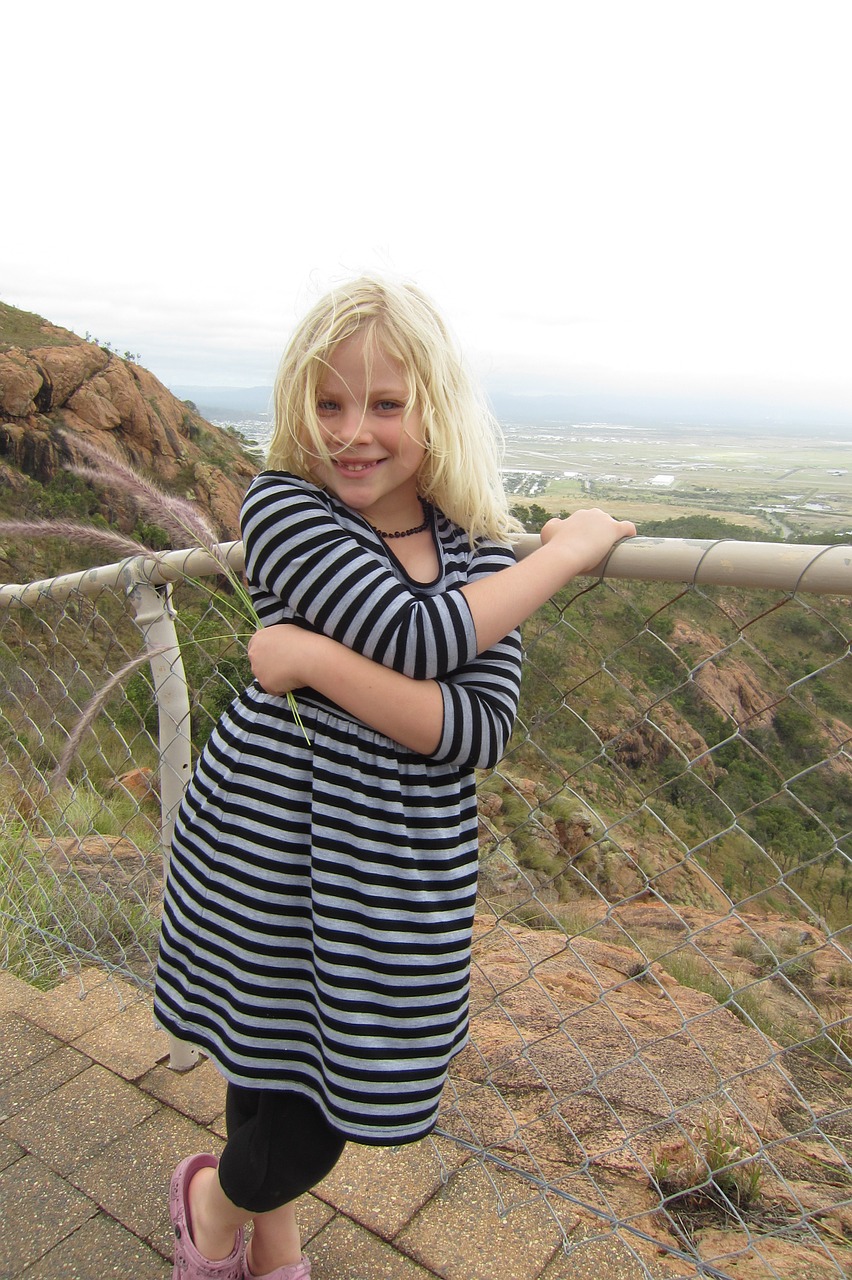 little girl pretty lookout free photo