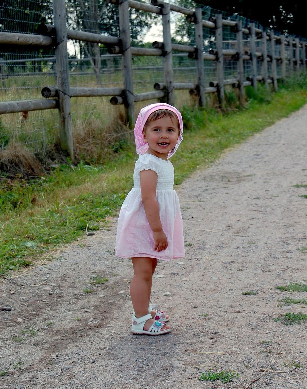 little girl road country free photo