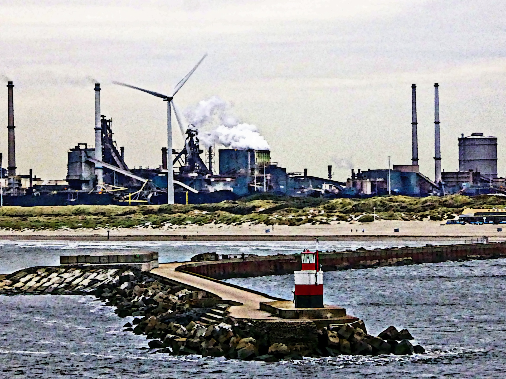 lighthouse port industry free photo