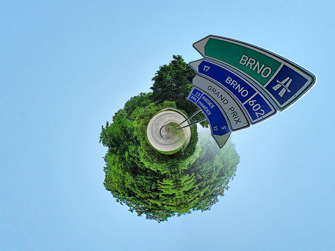 little planet road signs street signs free photo