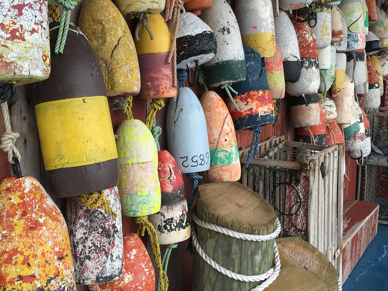 lobster pots colour fishing free photo