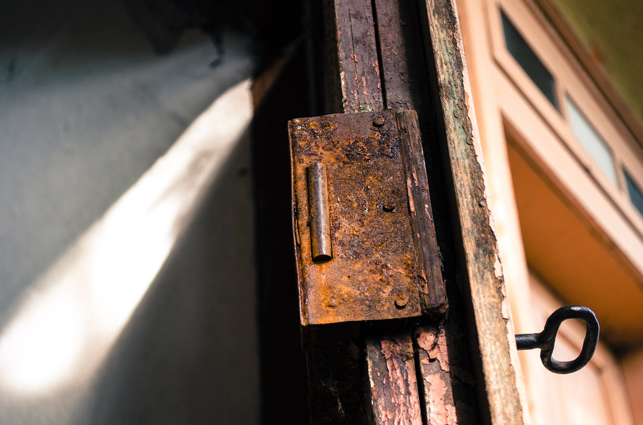 lock rust cellar door free photo