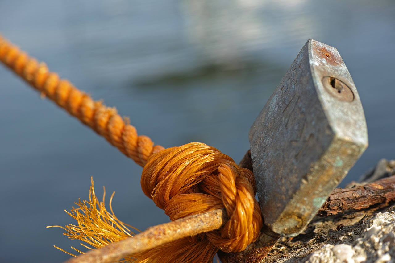 lock  rope  yellow free photo