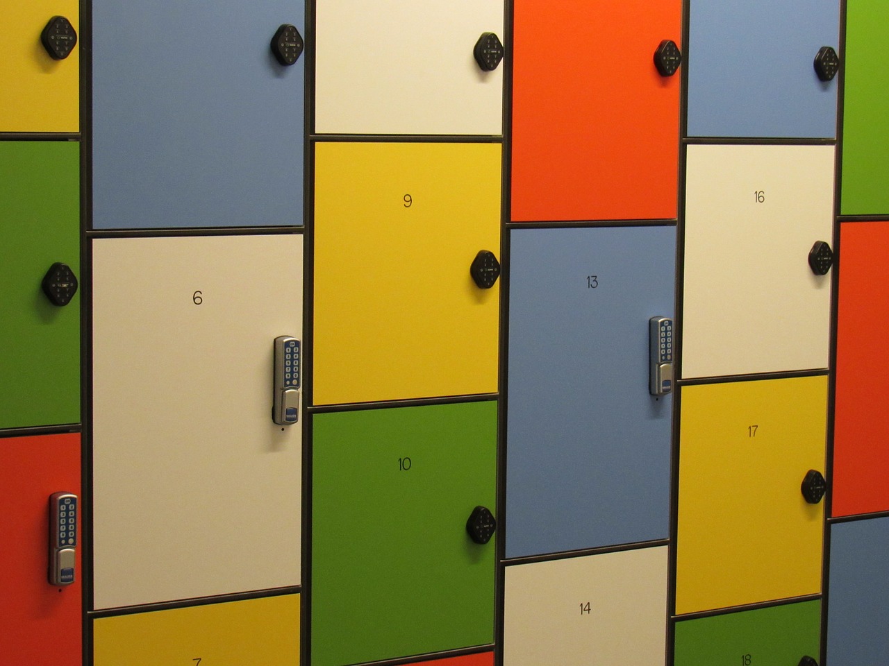locker storage colorful free photo