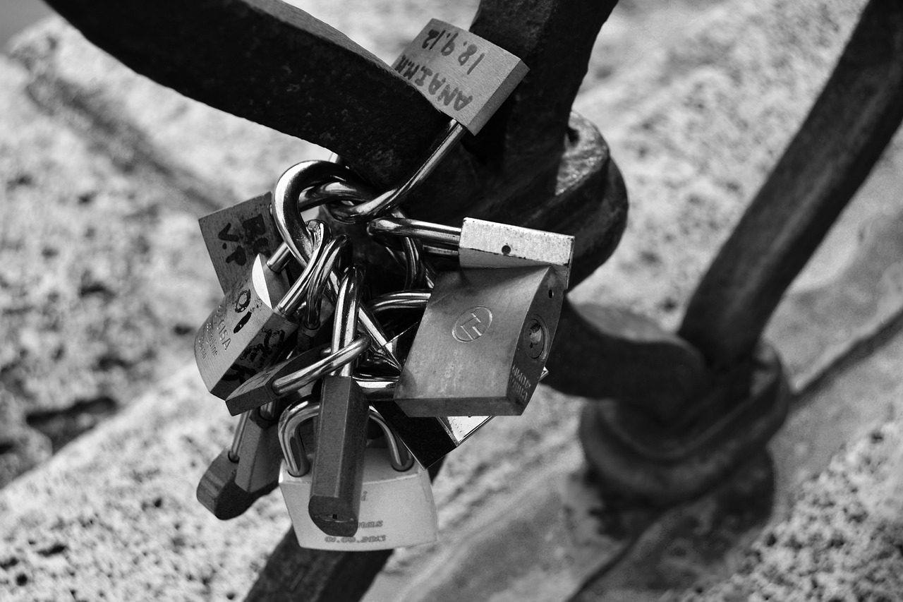 locks love railing free photo