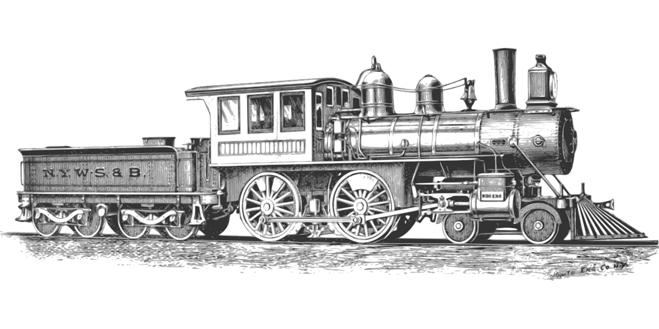 locomotive monochrome railroad free photo