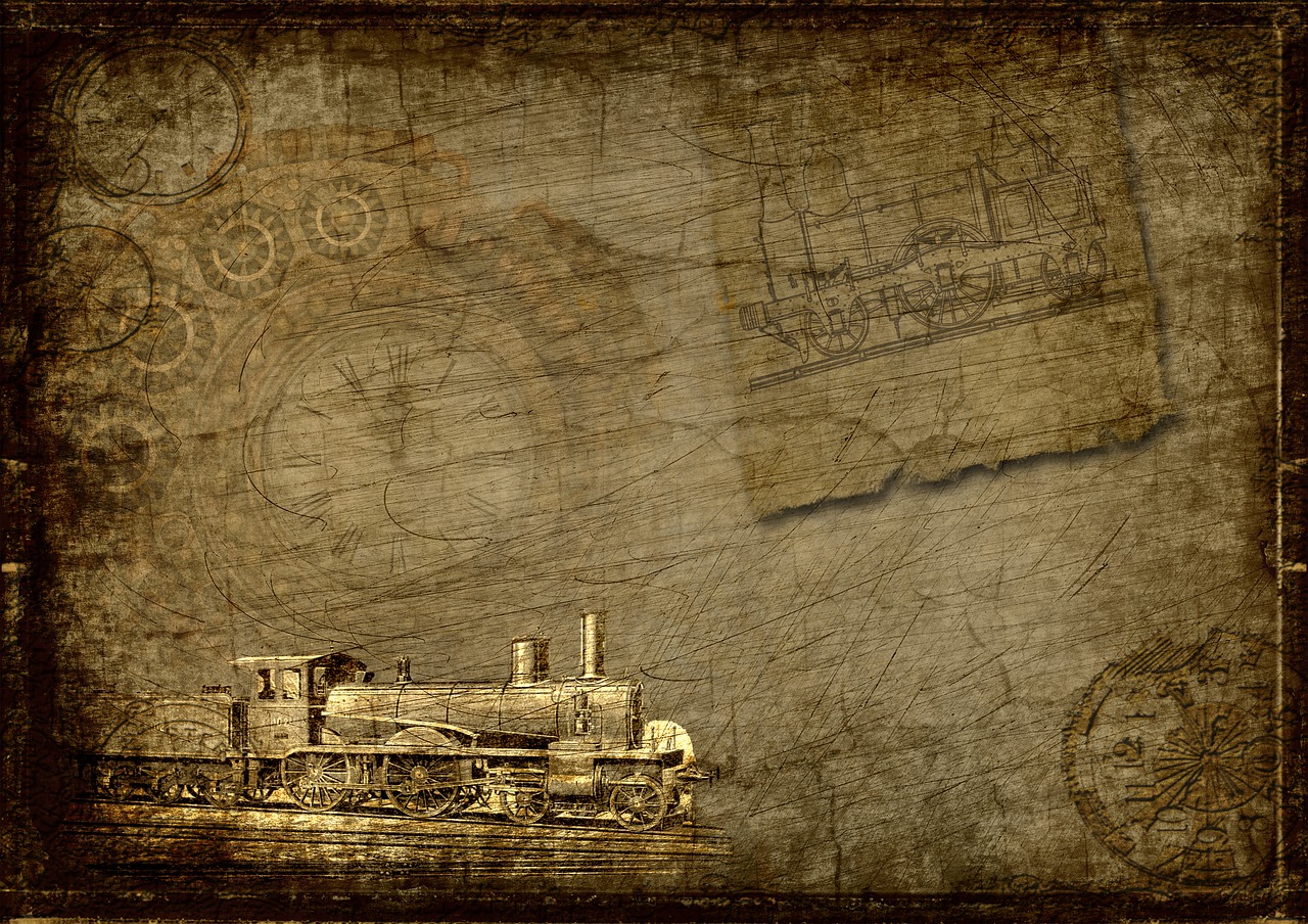 locomotive clock steampunk free photo