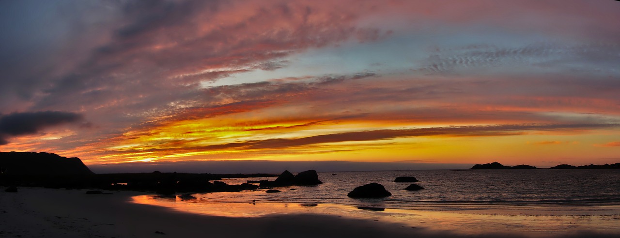lofoten sunset norwegian sea free photo