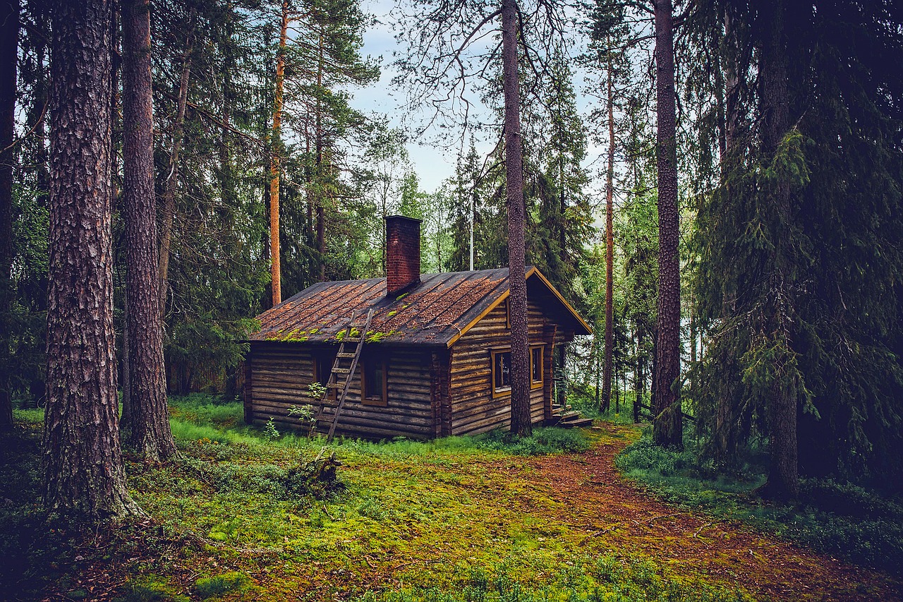 log cabin cottage house free photo