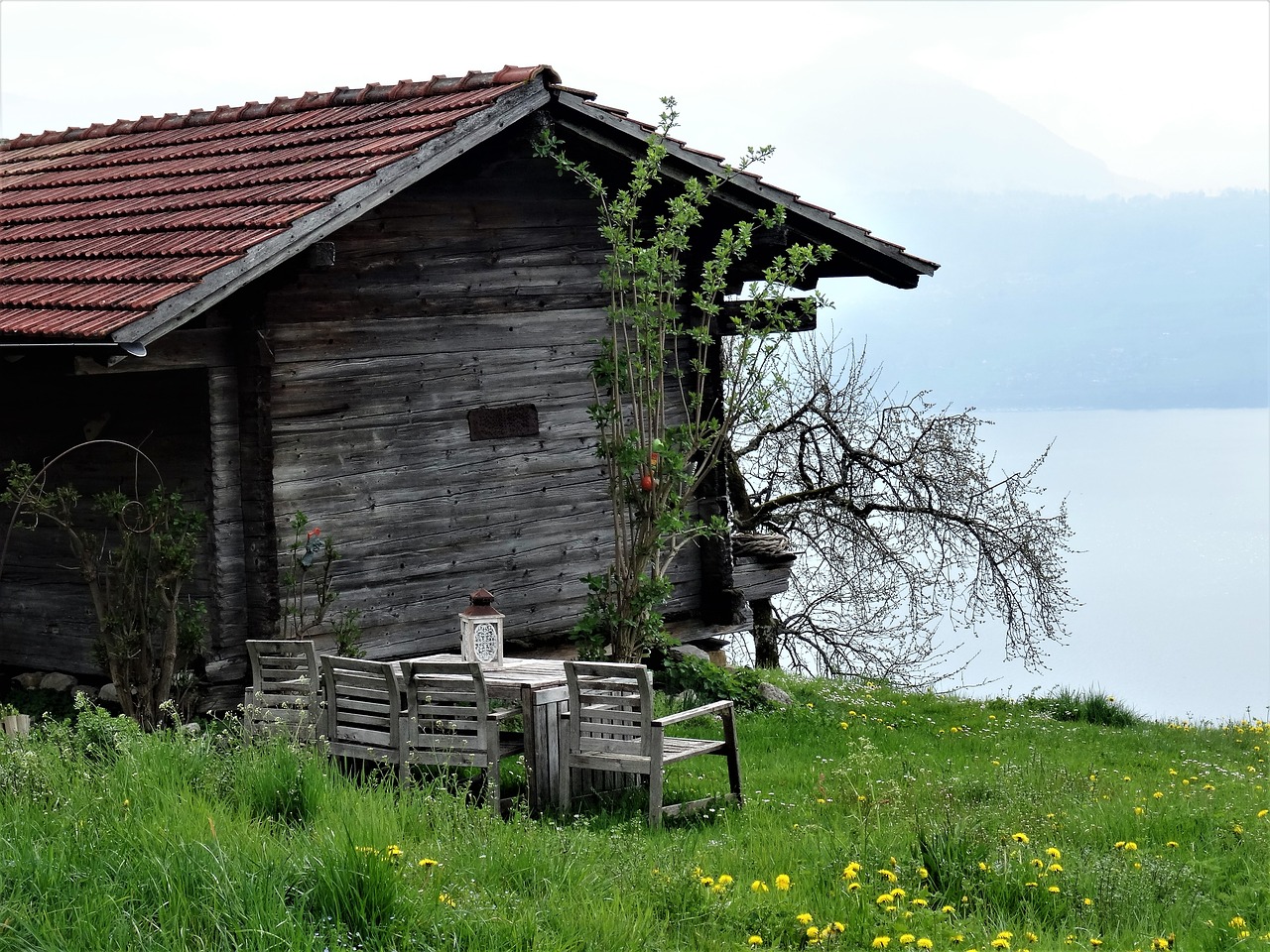 log cabin hut barn free photo