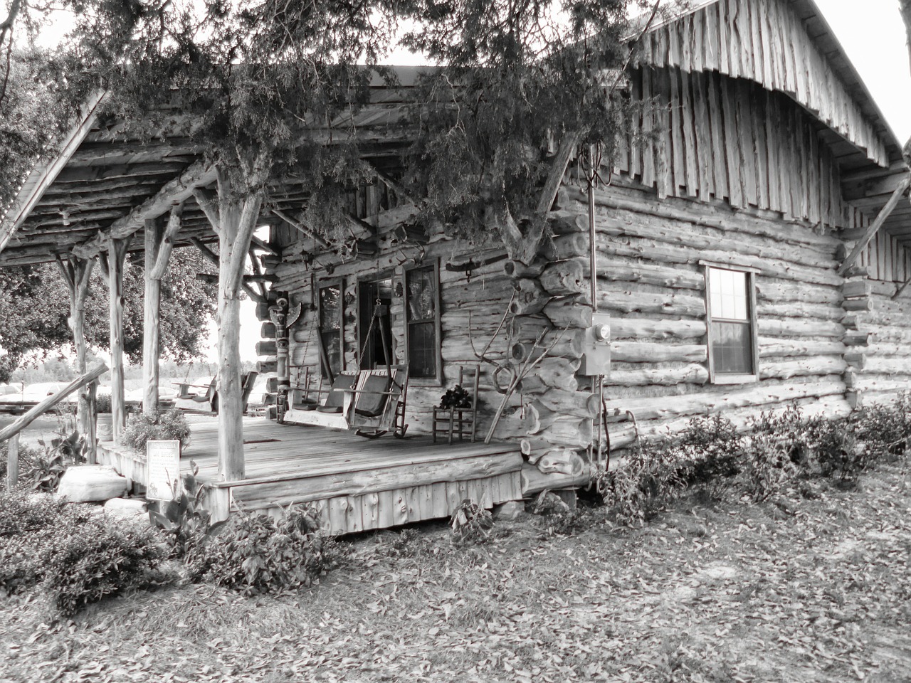 log cabin house home free photo