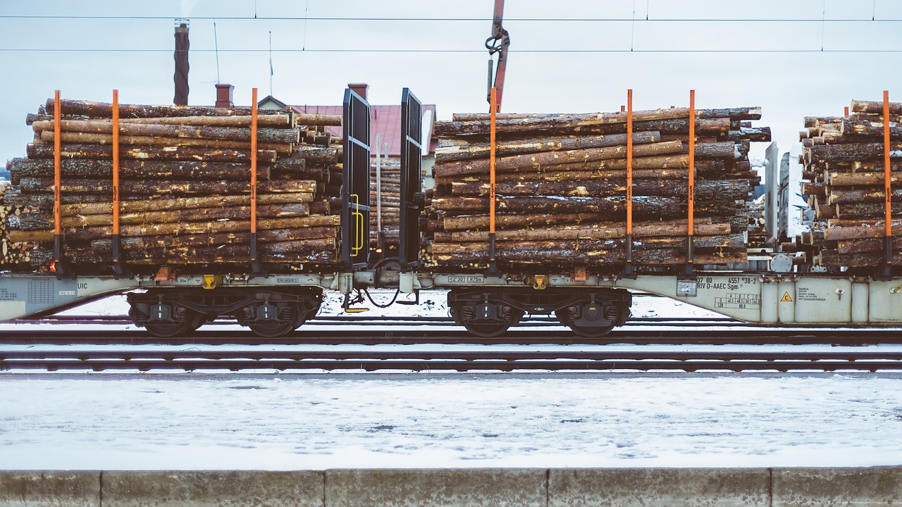 logs logging freight free photo
