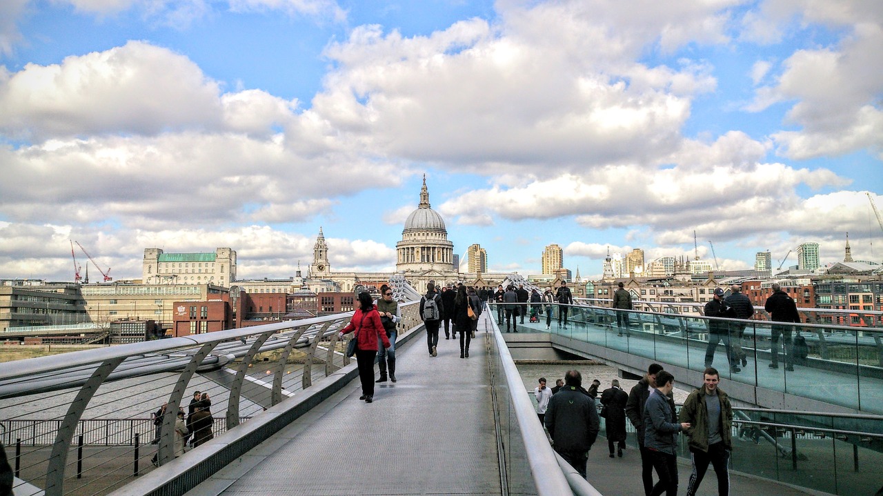 london millennium bridge thames free photo