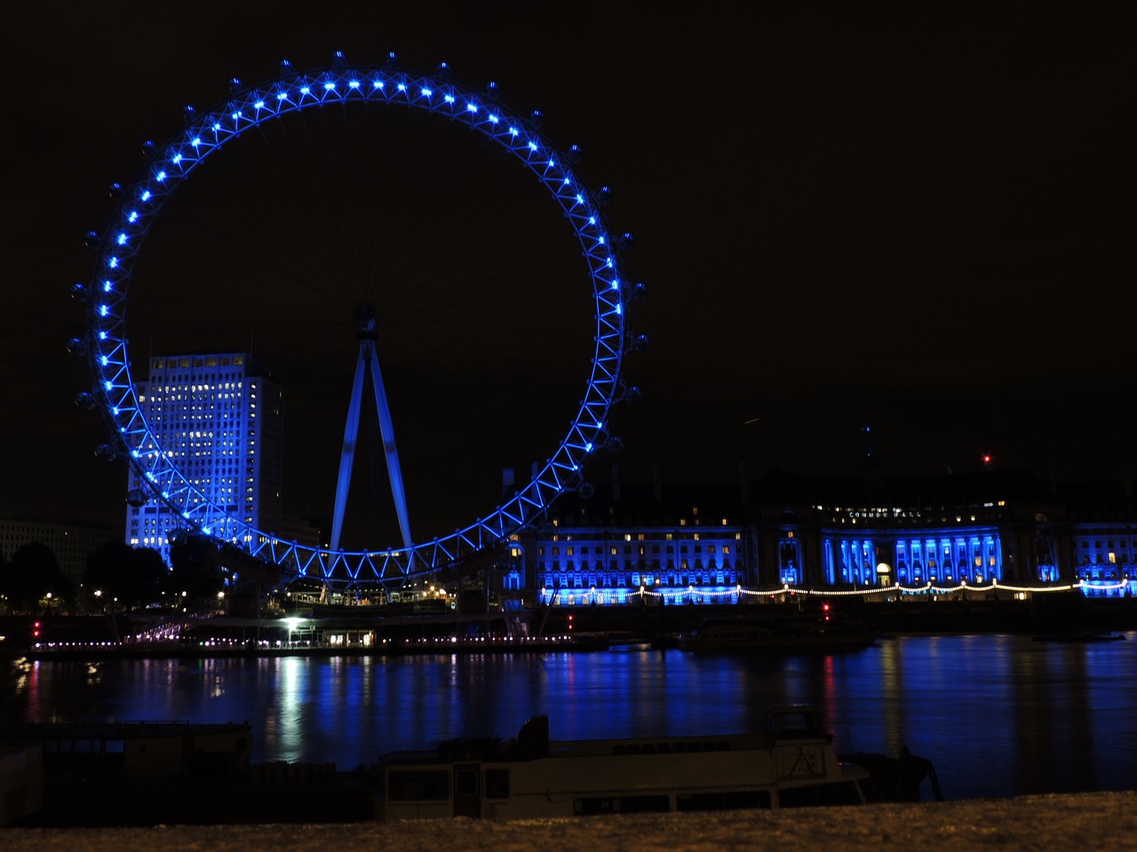 london london eye neon free photo