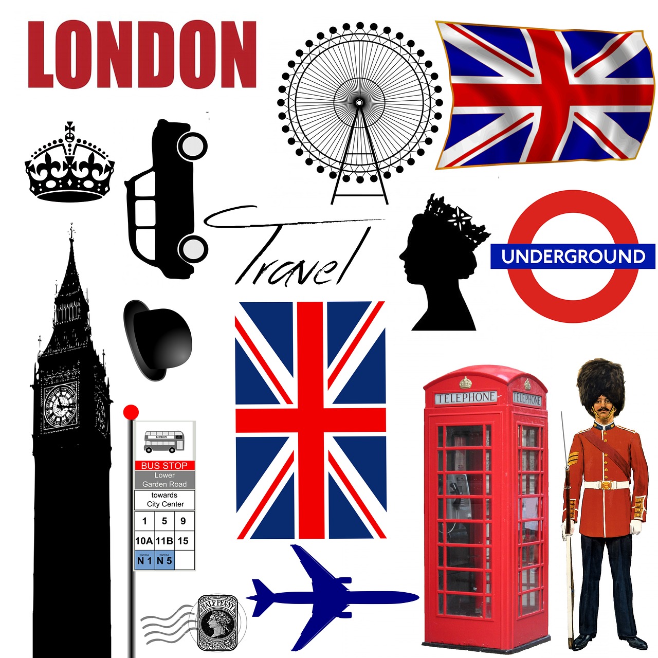 london icons collage free photo