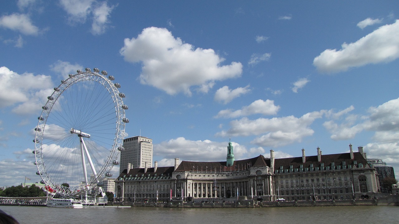 london london eye thames river free photo