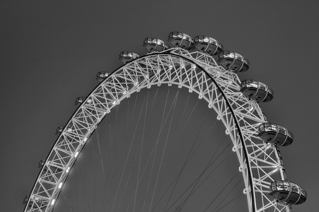 london london eye black and white free photo