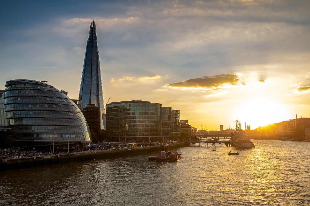 london  evening sun  river thames free photo