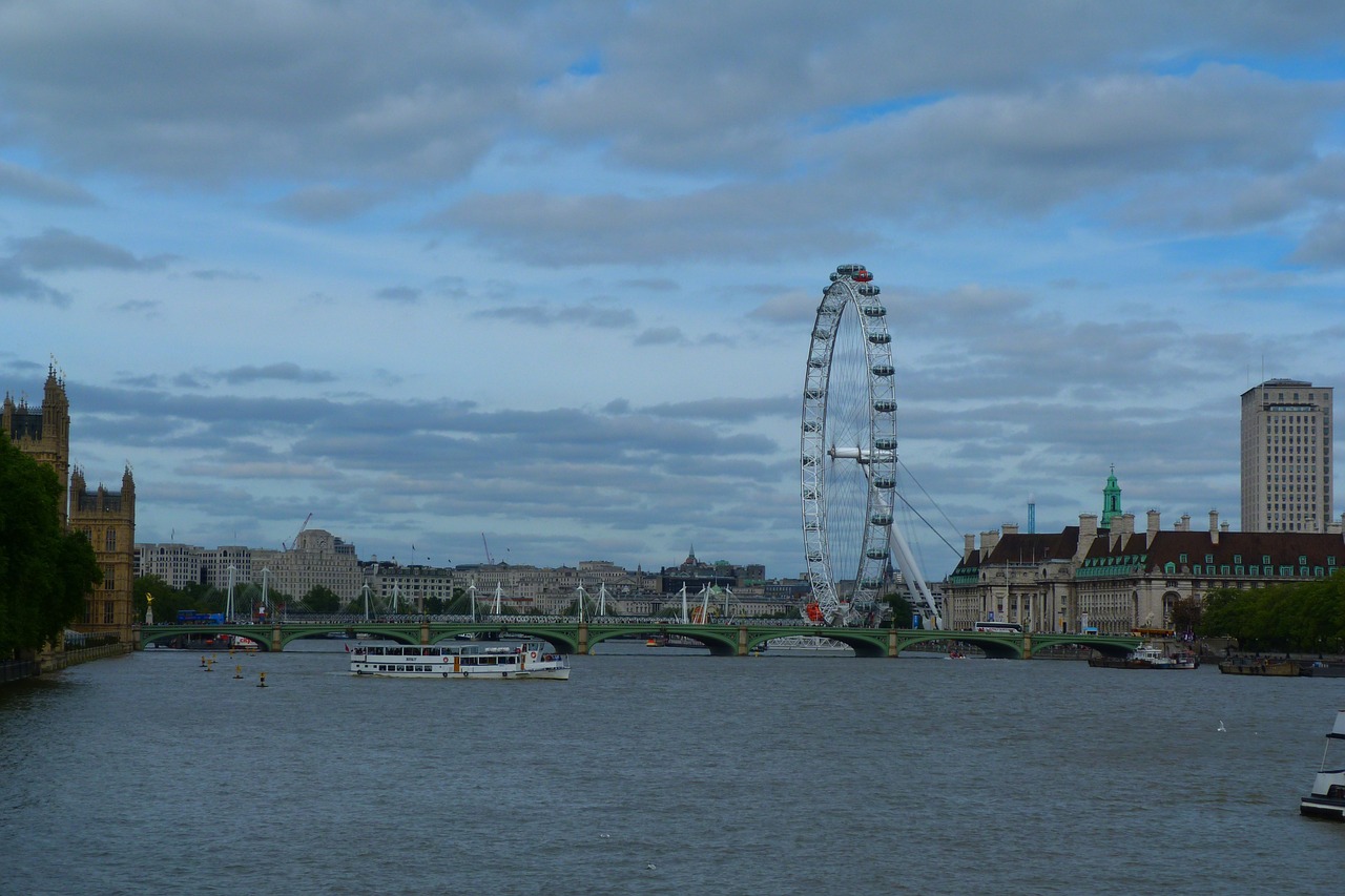 london  eye  river free photo