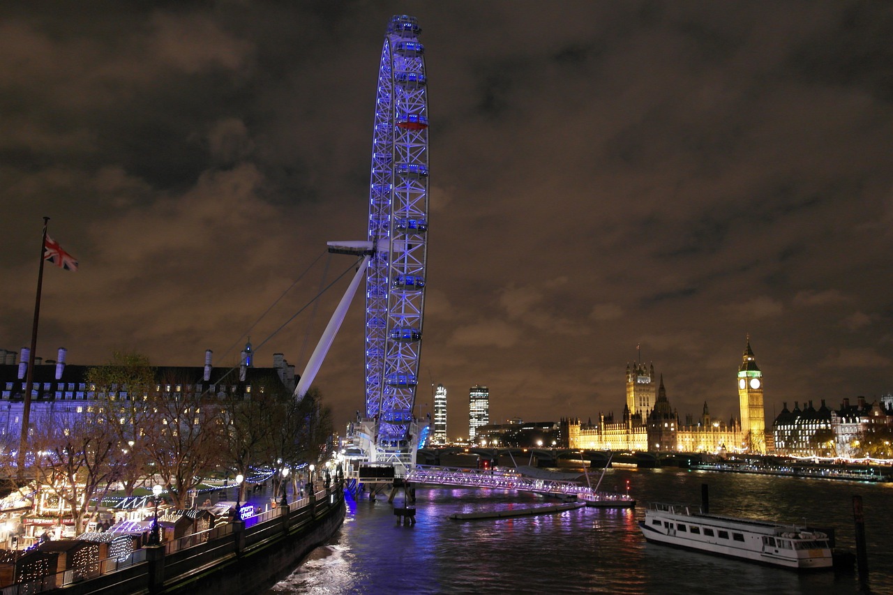 london  london eye  night free photo