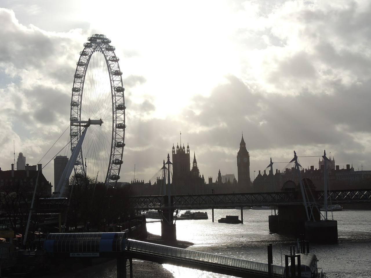 london ferris wheel landscape free photo