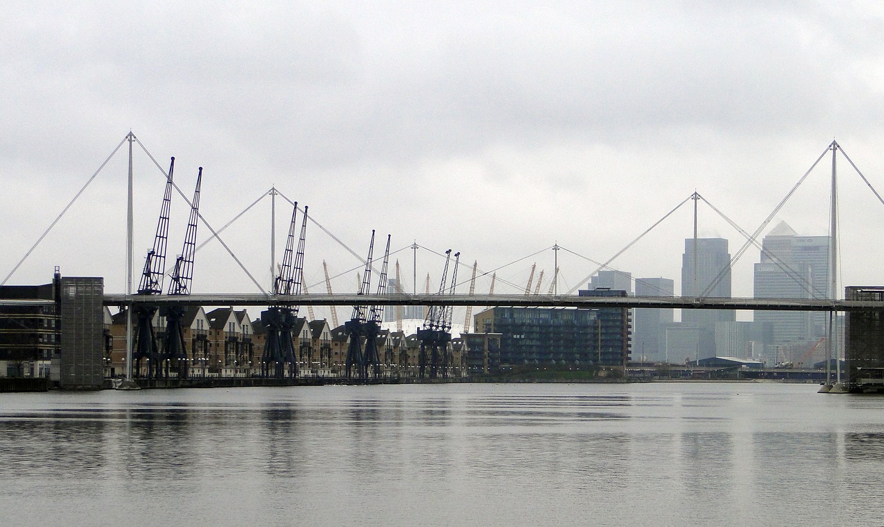 london harbour cranes cranes free photo