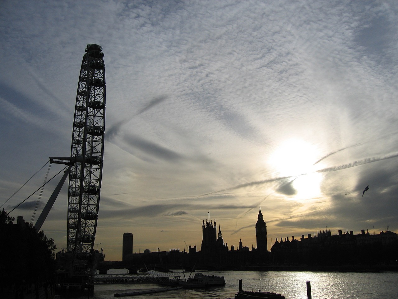 london london eye sunset free photo