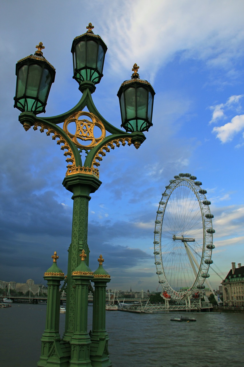 london eye street light thames free photo