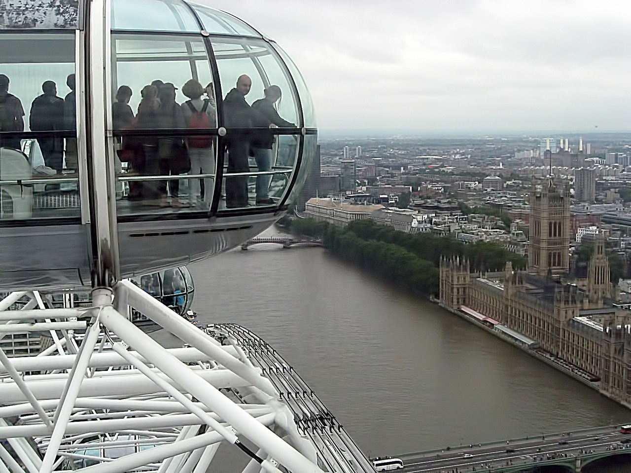 london eye view buildings free photo