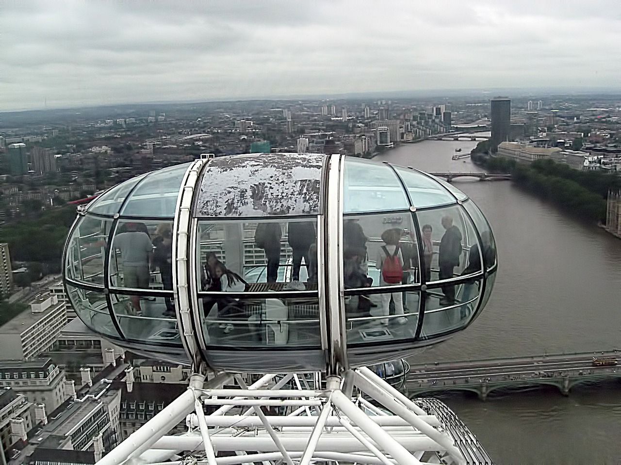 london eye view buildings free photo